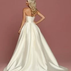 Davinci Bridal 50494 Mikado Pleated Ballgown Wedding Dress Pockets Buttons Train 9 Davinci Bridal 50494 Mikado Pleated Ballgown Wedding Dress Pockets Buttons Train