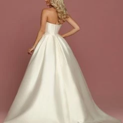 Davinci Bridal 50494 Mikado Pleated Ballgown Wedding Dress Pockets Buttons Train 8 Davinci Bridal 50494 Mikado Pleated Ballgown Wedding Dress Pockets Buttons Train
