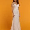 Davinci Bridal 50511 Embellished Fit & Flare Wedding Dress Floral Lace V Neck Train