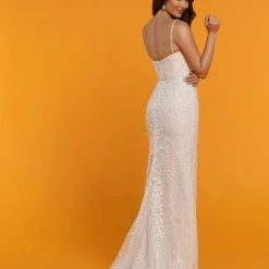 Davinci Bridal 50511 Embellished Fit & Flare Wedding Dress Floral Lace V Neck Train