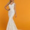 Davinci Bridal 50523 Embellished Lace Sequin Mermaid Wedding Dress Sheer Back