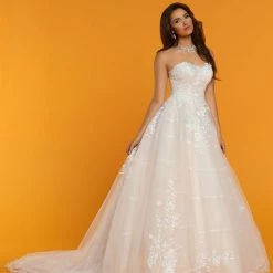 Davinci Bridal 50535 Lace Oragnaza Ballgown Wedding Dress Ruffle Ribbon Layer