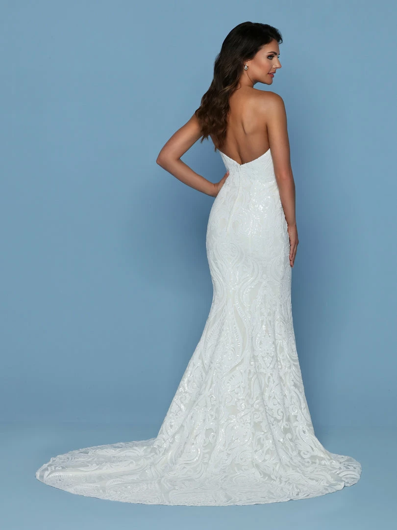 In Stock Mermaid Dresses Davinci Bridal 50543 Size 4 Sequin Lace Wedding Dress Train Strapless Fitted Flare Gown 5 In Stock Mermaid Dresses Davinci Bridal 50543 Size 4 Sequin Lace Wedding Dress Train Strapless Fitted Flare Gown