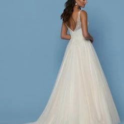 Davinci Bridal 50544 Embellished Bodice Tulle A Line Ballgown Wedding Dress V Ncek Ballgown Dresses