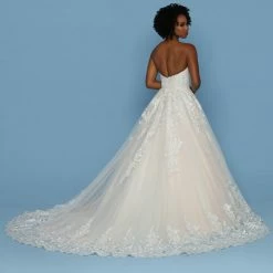 Davinci Bridal 50560 Lace Tulle Strapless Ballgown Wedding Dress Lace Train Sweetheart 7 Davinci Bridal 50560 Lace Tulle Strapless Ballgown Wedding Dress Lace Train Sweetheart