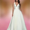 Davinci Bridal 50561 Mikado A Line Ballgown Wedding Dress Pockets V Neck Train Ballgown Dresses