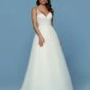 Davinci Bridal 50571 Embellished Lace A Line Ballgown Wedding Dress Illusion Straps Ballgown Dresses