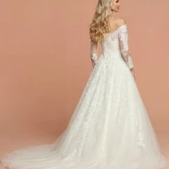 Ballgown Dresses Davinci Bridal 50577 Lace Tulle Ballgown Wedding Dress Lace Sleeves Off The Shoulder