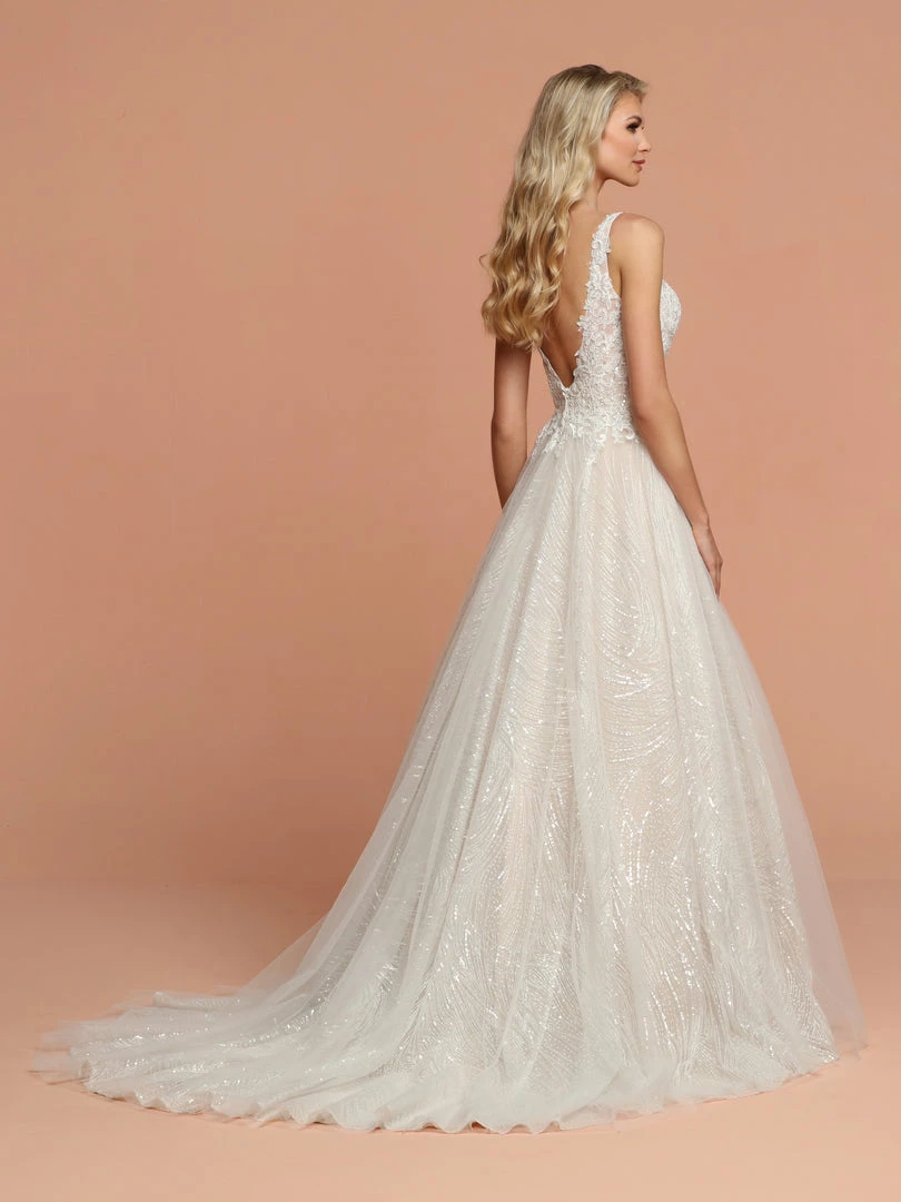 Ballgown Dresses Davinci Bridal 50591 Shimmer Tulle Lace Ballgown V Neck Wedding Dress Open Back 4 Ballgown Dresses Davinci Bridal 50591 Shimmer Tulle Lace Ballgown V Neck Wedding Dress Open Back
