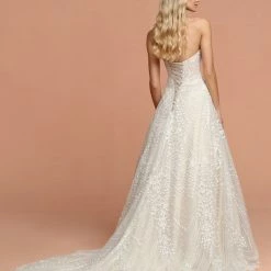 Davinci Bridal 50593 Lace Ballgown Corset Sweetheart Wedding Dress Train Strapless Ballgown Dresses