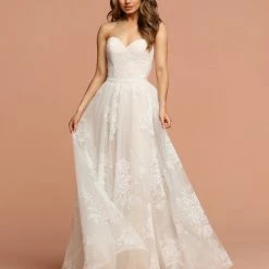 In Stock Davinci Bridal 50599 Size 18 Floral Velvet A Line Strapless Wedding Dress Corset Gown Corset Dresses