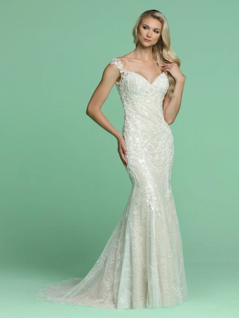 In Stock Davinci Bridal 50602 Size 6 Mermaid Floral Lace Wedding Dress Sheer Button Sequin 3 In Stock Davinci Bridal 50602 Size 6 Mermaid Floral Lace Wedding Dress Sheer Button Sequin