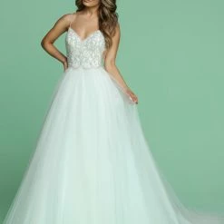 Davinci Bridal 50603 A Line Embellished Wedding Dress Backless Bridal Gown Tulle Ballgown Dresses