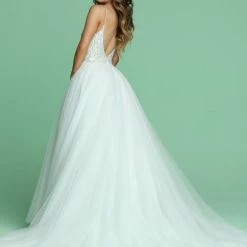Davinci Bridal 50603 A Line Embellished Wedding Dress Backless Bridal Gown Tulle Ballgown Dresses