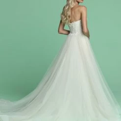 Davinci Bridal 50614 Long Tulle Ballgown Strapless Wedding Dress Beaded Corset Ballgown Dresses