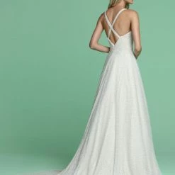 Davinci Bridal 50619 Long Sequin A Line Ballgown Backless Embellished Gown Ballgown Dresses