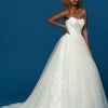 Davinci Bridal 50634 Long A Line Tulle Lace Ballgown Wedding Dress Strapless Corset Gown Ballgown Dresses