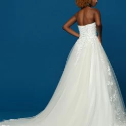 Davinci Bridal 50634 Long A Line Tulle Lace Ballgown Wedding Dress Strapless Corset Gown Ballgown Dresses
