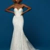Mermaid Dresses Davinci Bridal 50642 Long Lace Fitted Mermaid Wedding Dress Strapless Sweetheart Train