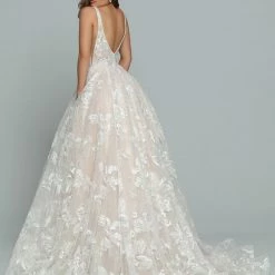 Ballgown Dresses Davinci Bridal 50663 Long Shimmer Ballgown Wedding Dress Pockets V Neck Lace Gown 7 Ballgown Dresses Davinci Bridal 50663 Long Shimmer Ballgown Wedding Dress Pockets V Neck Lace Gown