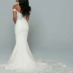 In Stock Mermaid Dresses Davinci Bridal 50664 Size 16 Sheer Lace Off The Shoulder Wedding Dress Mermaid Bridal