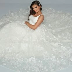 In Stock Davinci Bridal 50669 Size 12 Shimmer Ball Gown Wedding Dress Bridal Gown Ballgown Dresses