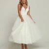 Davinci Bridal 50685 Tea Length Ballgown Removable Skirt Wedding Dress Bridal Gown Tulle