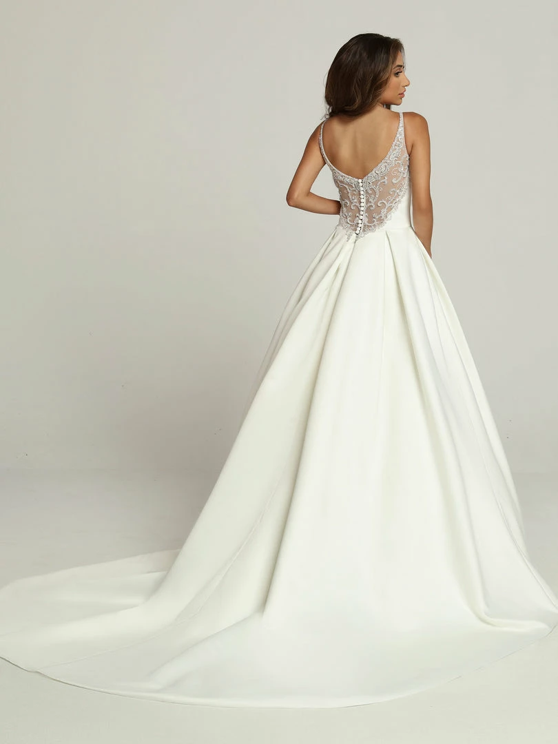 Ballgown Dresses Davinci Bridal 50690 Satin A Line Ballgown Wedding Dress Sheer Rhinestone V Neck Bridal Gown 4 Ballgown Dresses Davinci Bridal 50690 Satin A Line Ballgown Wedding Dress Sheer Rhinestone V Neck Bridal Gown