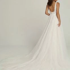 Davinci Bridal 50691 Sheer Beaded Bodice Sequin Ballgown A Line Wedding Dress Bridal Gown