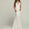 Davinci Bridal 50694 Boho Lace Romantic Mermaid Wedding Dress Bow Chiffon Bridal Gown