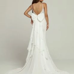 Davinci Bridal 50694 Boho Lace Romantic Mermaid Wedding Dress Bow Chiffon Bridal Gown