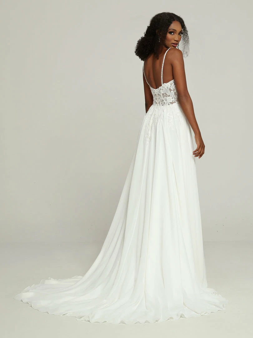 Davinci Bridal 50696 Beaded Sheer A Line Wedding Dress V Neck Chiffon Bridal Gown 4 Davinci Bridal 50696 Beaded Sheer A Line Wedding Dress V Neck Chiffon Bridal Gown