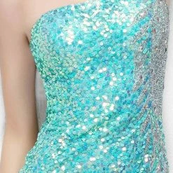 In Stock Backless Dresses Primavera Couture 9988 Size 2 Long Fitted Sequin One Shoulder Formal Dress Pageant