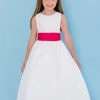 Rosebuds 5106 Long Silk Flower Girl Dress First Communion Gown Sash Long Sleeve Dresses