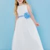 Rosebuds 5108 Long Lace Flower Girl Dress With Flower & Ribbon First Communion