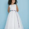 Rosebuds 5109 Long Flower Girl Dress First Communion Ribbon Broach Sash