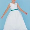 Rosebuds 5111 Long V Neck Flower Girl Dress Ribbon First Communion Long Sleeve Dresses