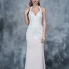 In Stock Nina Canacci 5116 Size 4 Long Lace Fitted Wedding Dresss Racer Back Halter Gown
