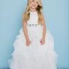 Rosebuds 5122 Long Ruffle Flower Girl Dress Embellished Belt First Communion