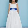 Long Sleeve Dresses Rosebuds 5126 Long Lace Flower Girl Dress Cap Sleeve First Communion Gown