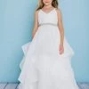 In Stock Rosebuds 5132 Size 6 Long Layer Ruffle Flower Girl Dress V Neck First Communion