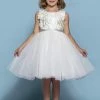 Rosebuds 5135 Short Flared Flower Girl Dress Tulle Party Formal Gown Size 2 IN STOCK