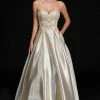 Discontinued Nina Canacci 5145 Gold Metallic Shimmer Ballgown Prom Dress Evening Gown Embellished Ballgown Dresses 2 Discontinued Nina Canacci 5145 Gold Metallic Shimmer Ballgown Prom Dress Evening Gown Embellished Ballgown Dresses