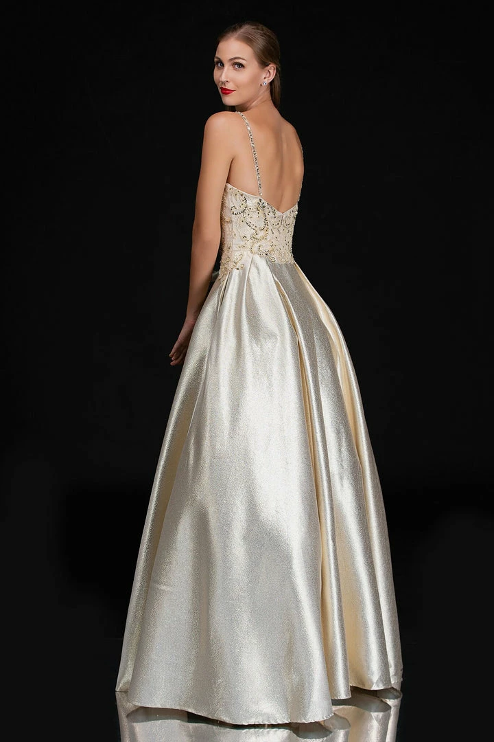 Discontinued Nina Canacci 5145 Gold Metallic Shimmer Ballgown Prom Dress Evening Gown Embellished Ballgown Dresses 4 Discontinued Nina Canacci 5145 Gold Metallic Shimmer Ballgown Prom Dress Evening Gown Embellished Ballgown Dresses