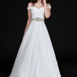 Discontinued Wedding Dresses Nina Canacci 5146 Lace Off The Shoulder Prom Dress Wedding Gown