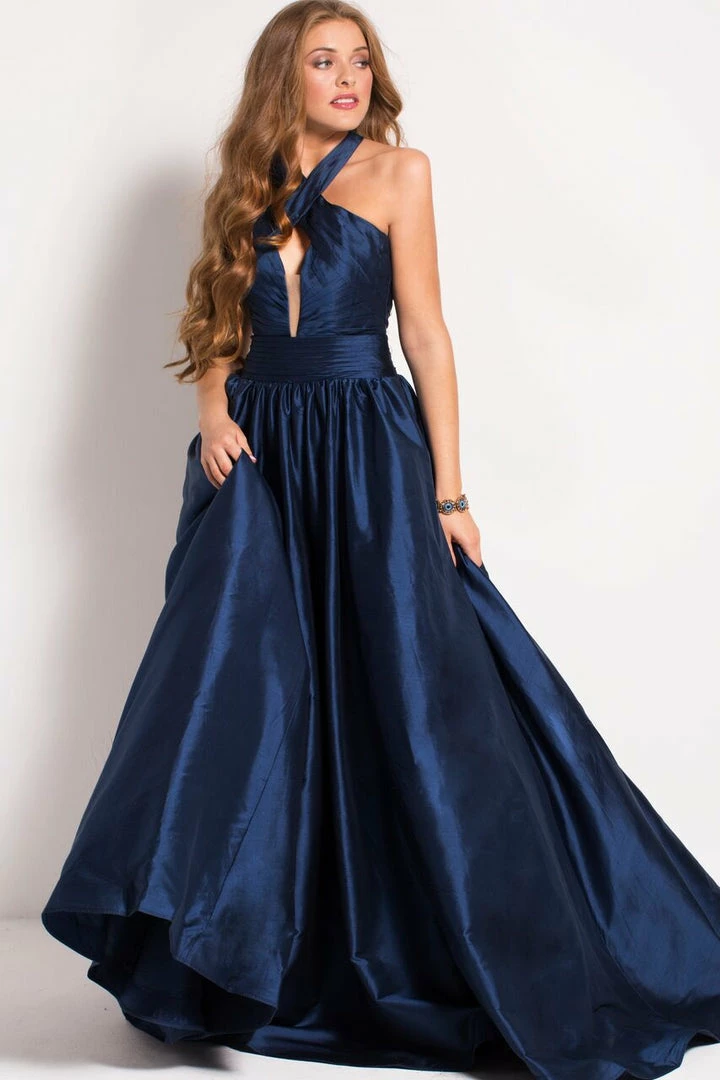 Discontinued Jovani 51500 Halter Neckline Silk Prom Dress Ballgown Dresses 3 Discontinued Jovani 51500 Halter Neckline Silk Prom Dress Ballgown Dresses