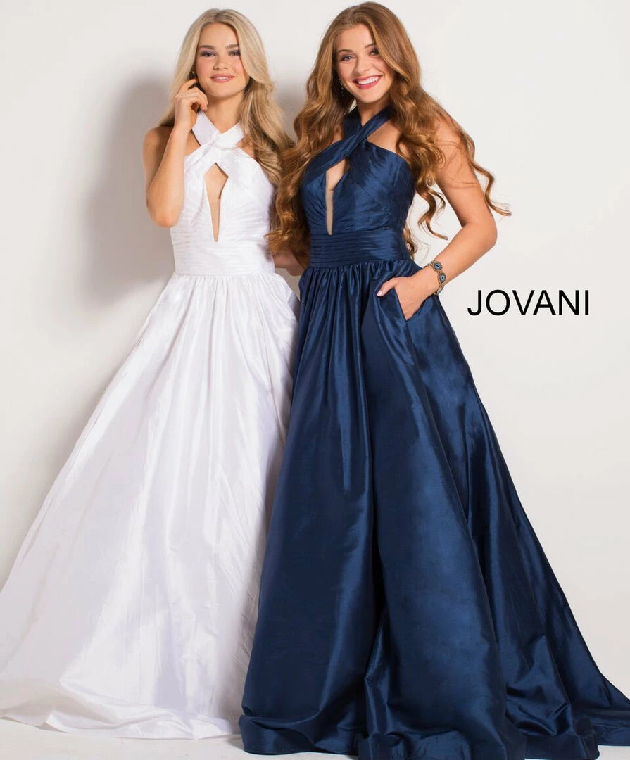 Discontinued Jovani 51500 Halter Neckline Silk Prom Dress Ballgown Dresses 4 Discontinued Jovani 51500 Halter Neckline Silk Prom Dress Ballgown Dresses