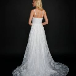 Nina Canacci 5201 Long Ballgown Prom Pageant Gown Wedding Dress Lace V Neckline