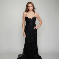 In Stock Nina Canacci 5209 Size 6, 8, 10 Long Glitter Lace Formal Prom Dress Pageant Gown Backless Corset
