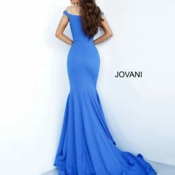Jovani 55187 Off The Shoulder Glitter Mermaid Prom Dress Pageant Gown Fitted Mermaid Dresses